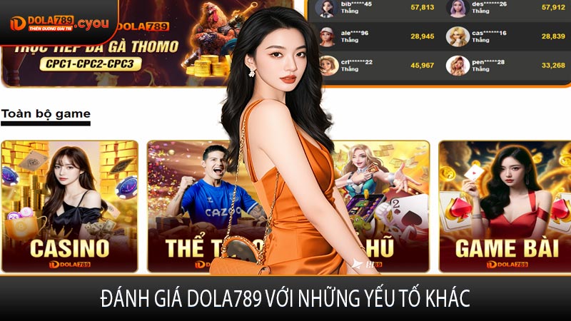 Đánh giá DOLA789 với những yếu tố khác