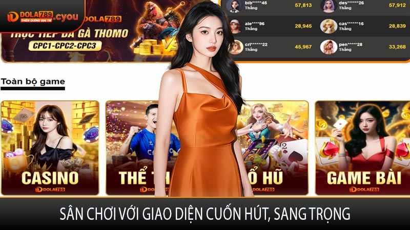 Sân chơi với giao diện cuốn hút, sang trọng